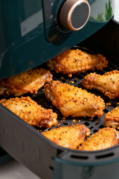 Make crispy chicken wings using an air fryer